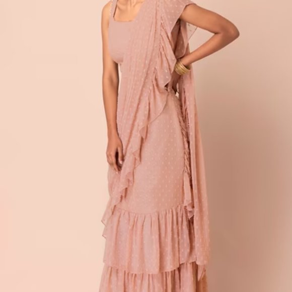 Coordinating Blush Saree and Kurta (Indian Wedding Couple Set) in Medium - Picture 1 of 5